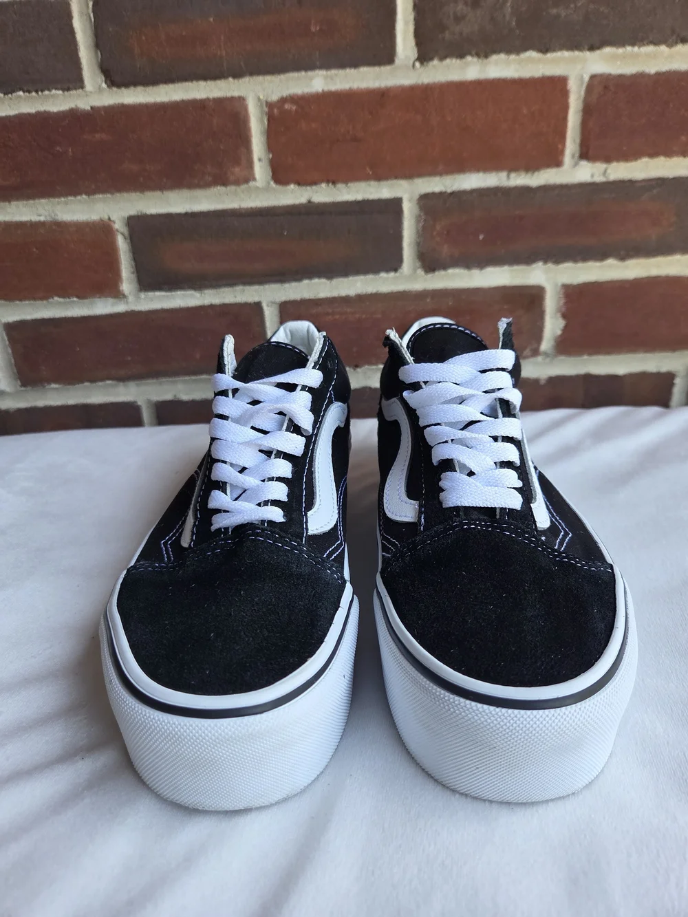 Vans Old Skool Platform Black White Sneakers Women’s Size 8